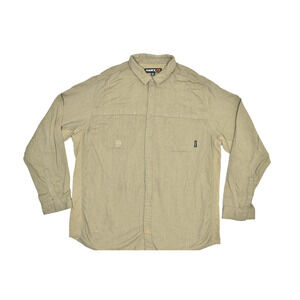 HAWX FR Work Gear Mens Regular Size 2XL Long Sleeve Button Up Shirt W/Stain